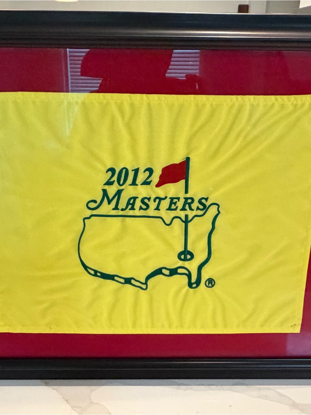 2013 Masters Flag professionally framed with red matting
